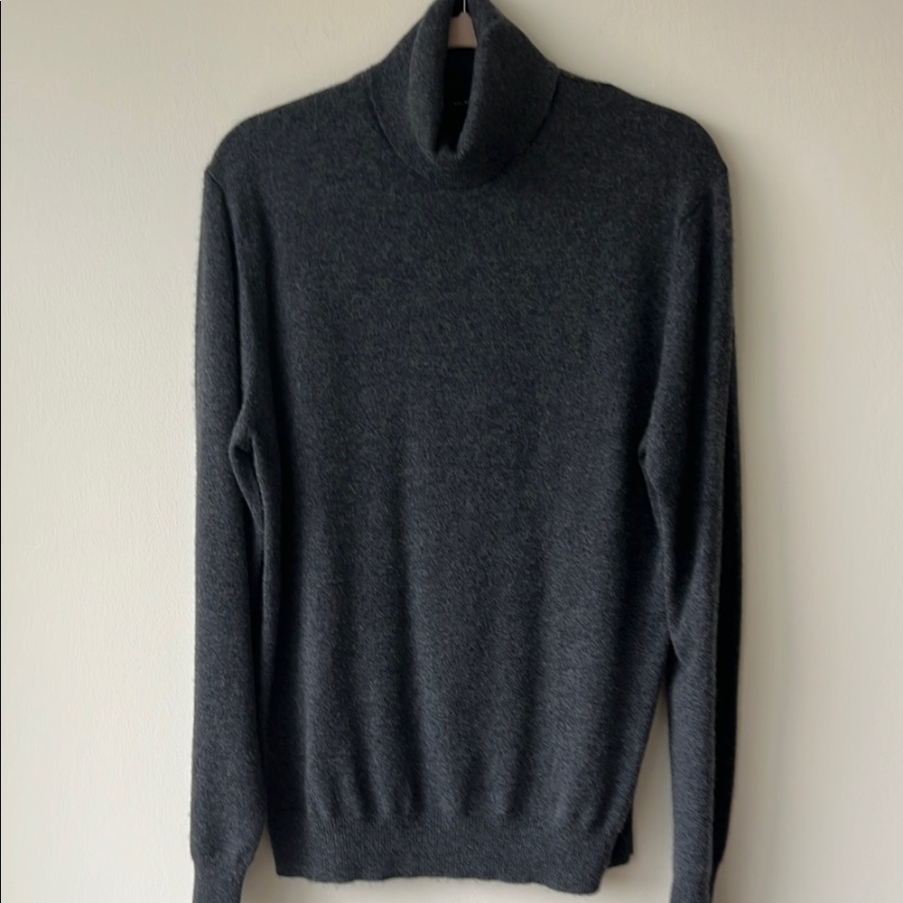 Charcoal Gray Turtleneck Cashmere Sweater